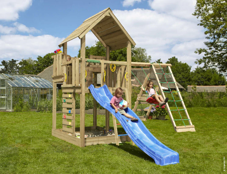 Jungle Palace | Wooden climbing frame with swing & climbing net Jungle Palace | Wooden climbing frame with swing & climbing net