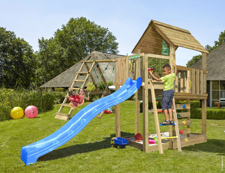 Jungle Cubby | Wooden climbing frame with swings & climbing net Jungle Cubby | Wooden climbing frame with swings & climbing net