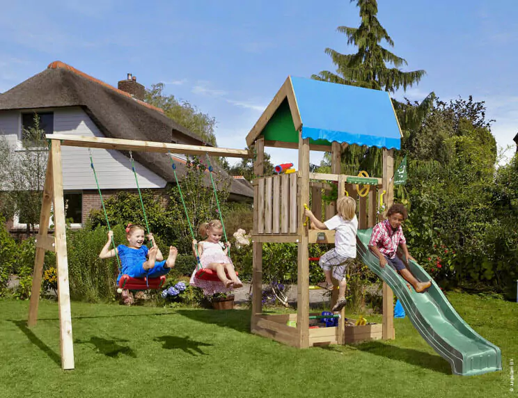 Jungle Home | Wooden climbing frame with double swing Jungle Home | Wooden climbing frame with double swing