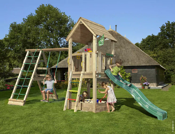 Jungle Club | Wooden climbing frame with swing & climbing net Jungle Club | Wooden climbing frame with swing & climbing net