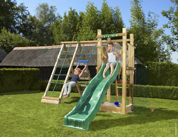 Jungle Tower | Wooden climbing frame with swing & climbing net Jungle Tower | Wooden climbing frame with swing & climbing net