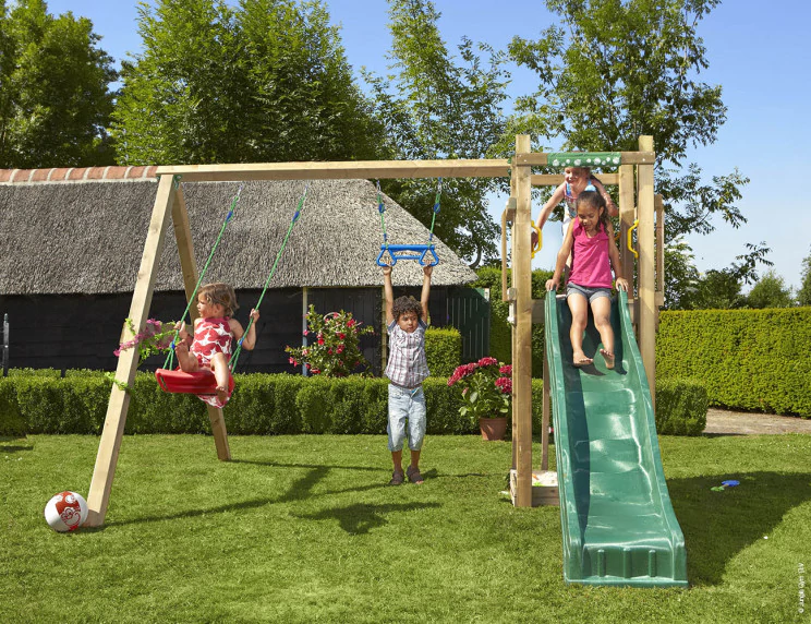 Jungle Tower | Wooden climbing frame with double swing Jungle Tower | Wooden climbing frame with double swing