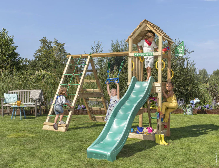 Jungle Cocoon | Wooden climbing frame with swing & climbing net Jungle Cocoon | Wooden climbing frame with swing & climbing net