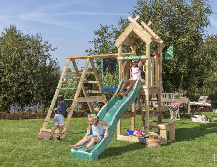 Jungle Totem | Wooden climbing frame with swing & climbing net Jungle Totem | Wooden climbing frame with swing & climbing net