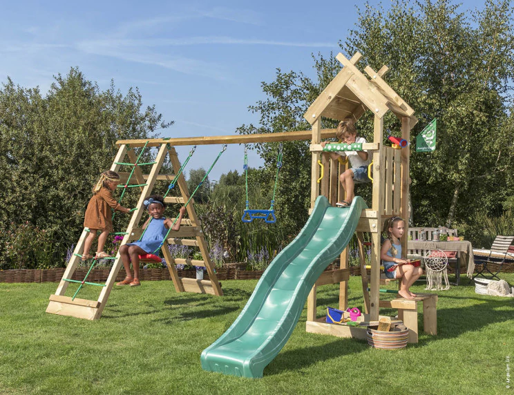 Jungle Totem | Wooden climbing frame with swings & climbing net Jungle Totem | Wooden climbing frame with swings & climbing net