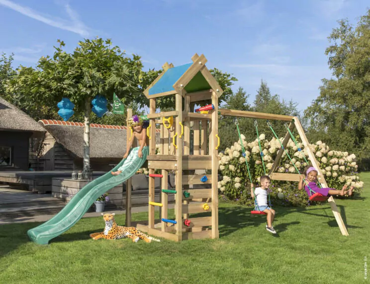Jungle Nomad | Wooden climbing frame with double swing Jungle Nomad | Wooden climbing frame with double swing