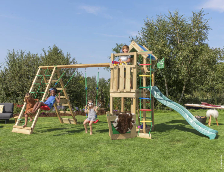 Jungle Viking | Wooden climbing frame with swings & climbing net Jungle Viking | Wooden climbing frame with swings & climbing net