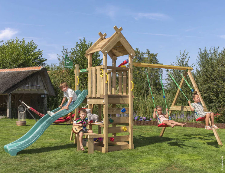 Jungle Teepee | Tower playhouse with double swing Jungle Teepee | Tower playhouse with double swing