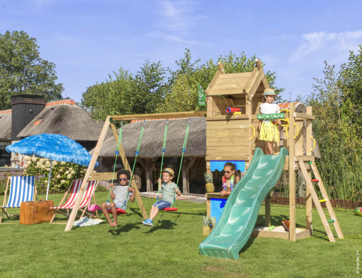 Jungle Resort | Tower playhouse with double swing Jungle Resort | Tower playhouse with double swing