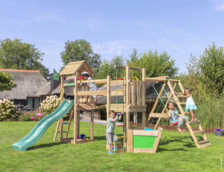 Jungle Voyager | Wooden climbing frame with swing & climbing net Jungle Voyager | Wooden climbing frame with swing & climbing net