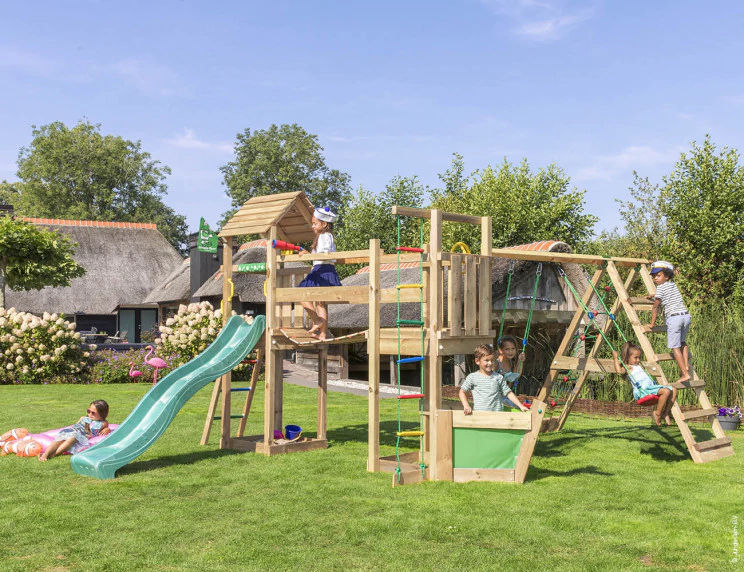 Jungle Voyager | Wooden climbing frame with swings & climbing net Jungle Voyager | Wooden climbing frame with swings & climbing net