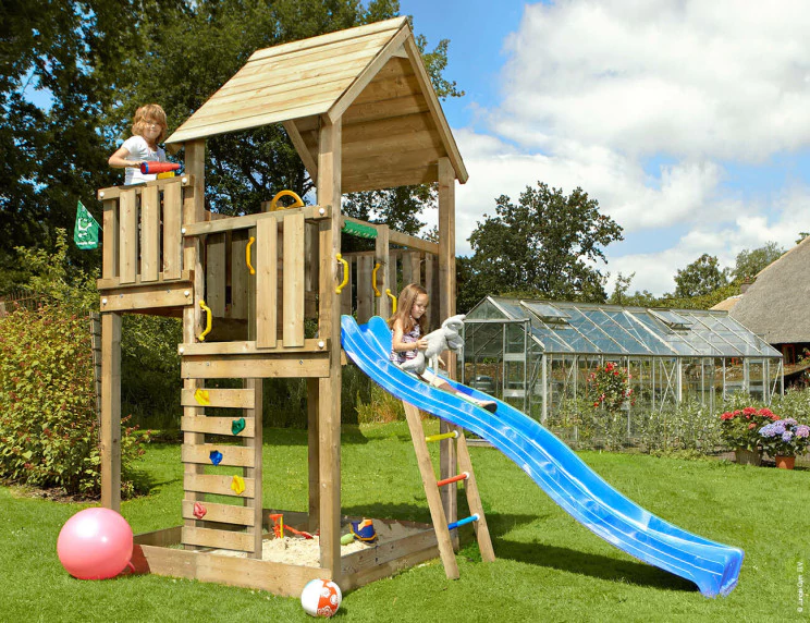 Jungle Palace | Wooden climbing frame with slide Jungle Palace | Wooden climbing frame with slide
