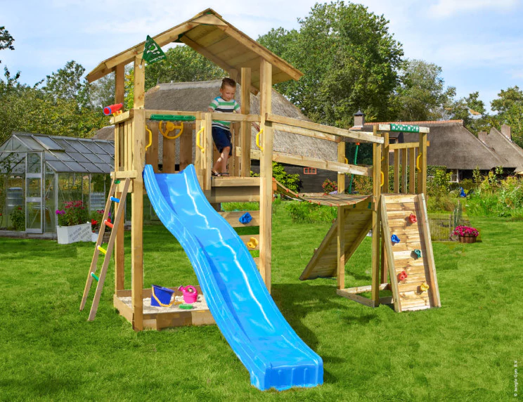 Jungle Sierra | Wooden climbing frame with slide & clatter bridge Jungle Sierra | Wooden climbing frame with slide & clatter bridge