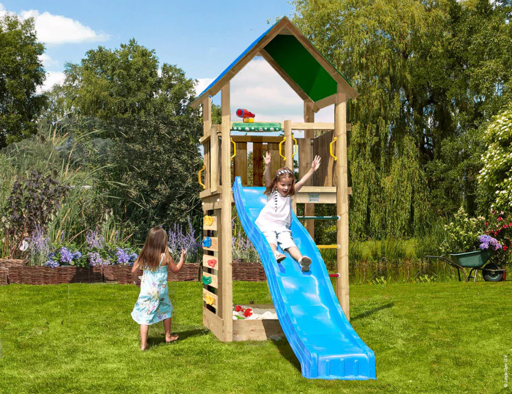 Jungle Lodge | Wooden climbing frame with slide Jungle Lodge | Wooden climbing frame with slide