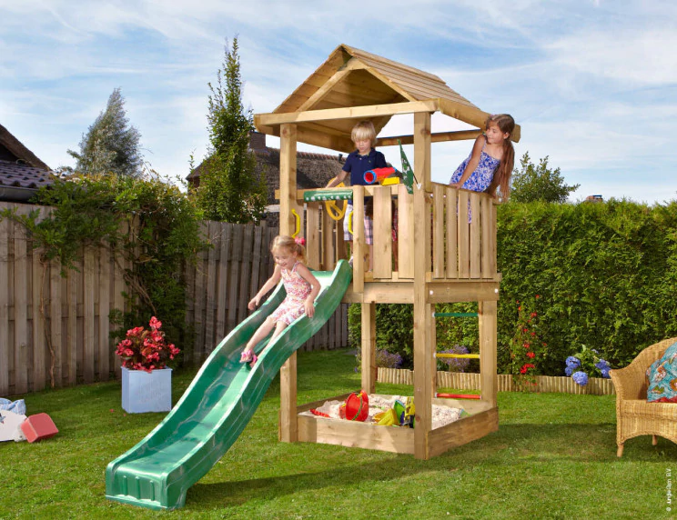 Jungle House | Wooden climbing frame with slide Jungle House | Wooden climbing frame with slide