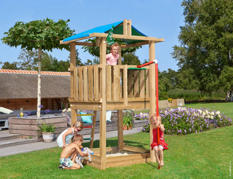 Jungle Hut | Wooden climbing frame with fireman's pole Jungle Hut | Wooden climbing frame with fireman's pole
