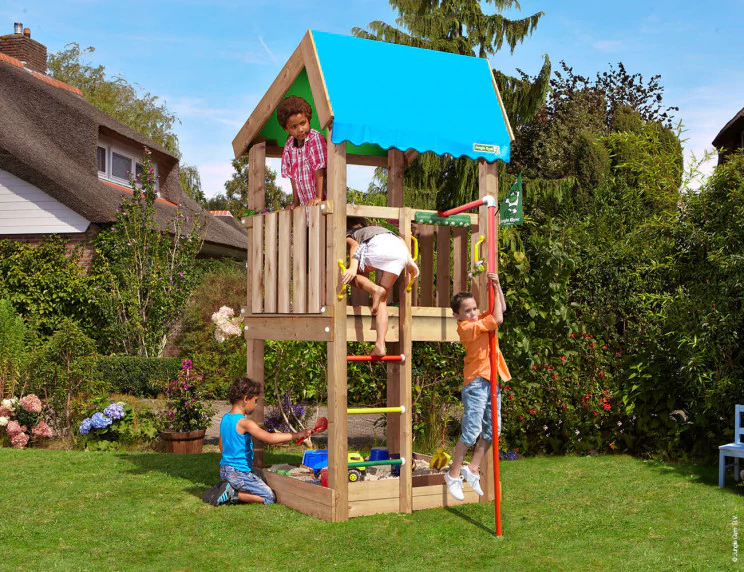Jungle Home | Wooden climbing frame with fireman's pole Jungle Home | Wooden climbing frame with fireman's pole