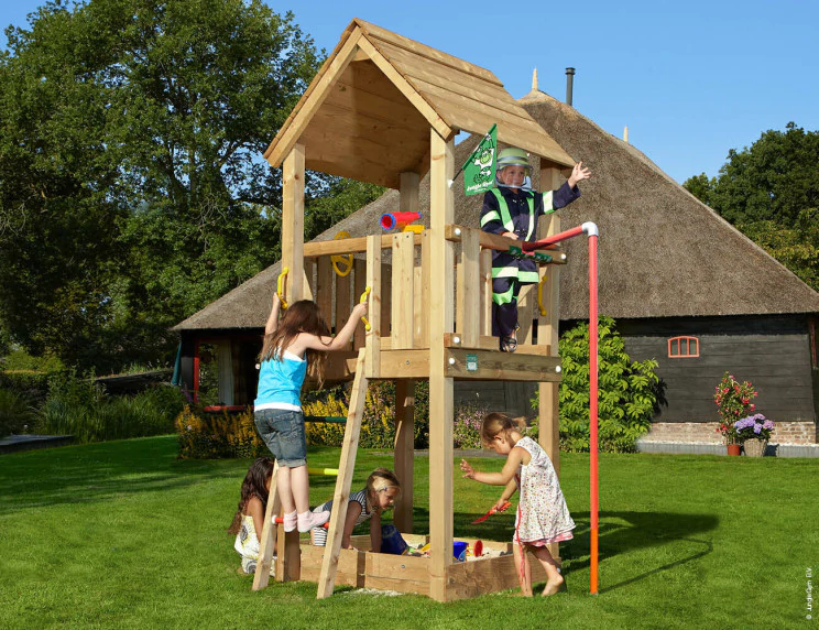 Jungle Club | Wooden climbing frame with fireman's pole Jungle Club | Wooden climbing frame with fireman's pole