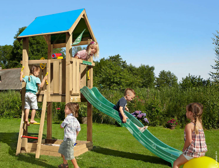 Jungle Castle | Wooden climbing frame with slide Jungle Castle | Wooden climbing frame with slide