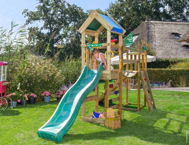 Jungle Patio | Wooden climbing frame with slide & clatter bridge Jungle Patio | Wooden climbing frame with slide & clatter bridge