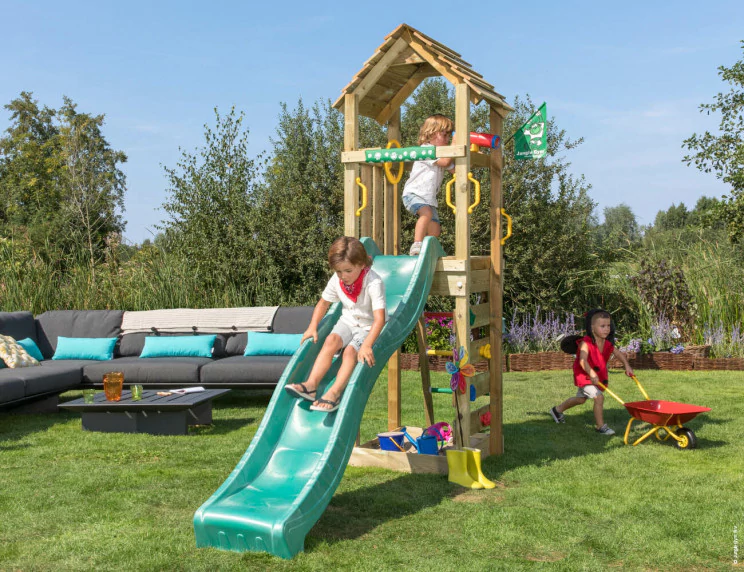 Jungle Cocoon | Wooden climbing frame with slide Jungle Cocoon | Wooden climbing frame with slide