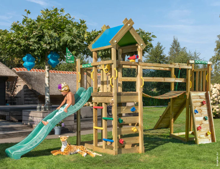 Jungle Nomad | Wooden climbing frame with slide & clatter bridge Jungle Nomad | Wooden climbing frame with slide & clatter bridge