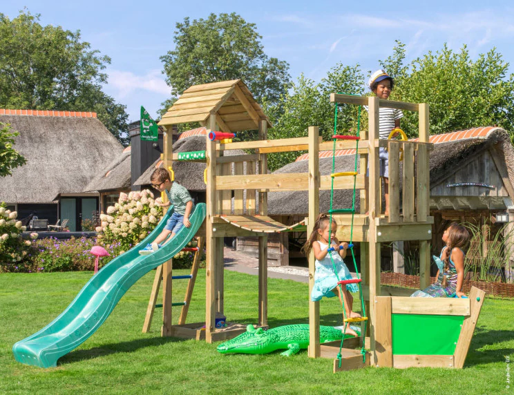 Jungle Voyager | Wooden climbing frame with slide & clatter bridge Jungle Voyager | Wooden climbing frame with slide & clatter bridge