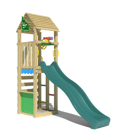 Jungle Nook | Wooden climbing frame with slide & market stall Jungle Nook | Wooden climbing frame with slide & market stall