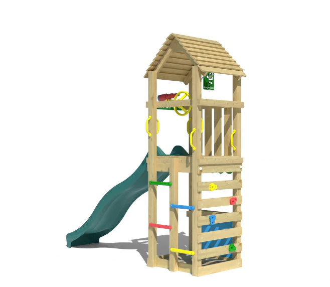 Jungle Nook | Wooden climbing frame with slide & market stall Jungle Nook | Wooden climbing frame with slide & market stall