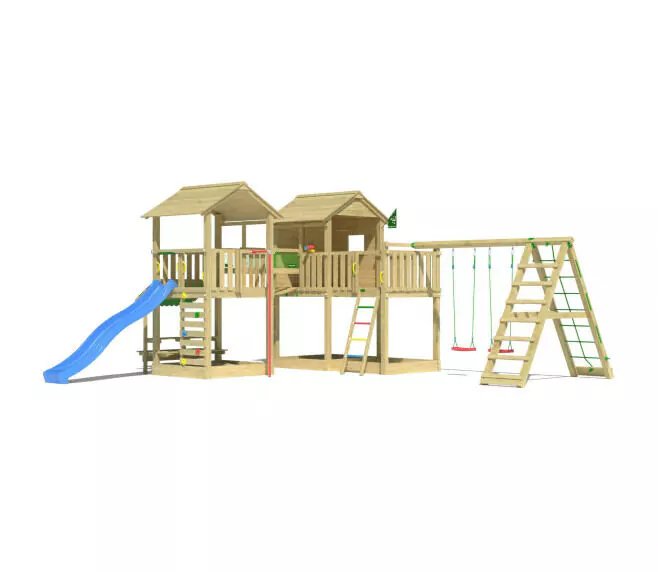 Jungle Botan | Wooden climbing frame with swings & climbing net Jungle Botan | Wooden climbing frame with swings & climbing net
