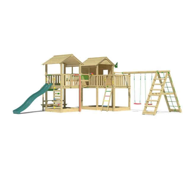 Jungle Botan | Wooden climbing frame with swings & climbing net Jungle Botan | Wooden climbing frame with swings & climbing net
