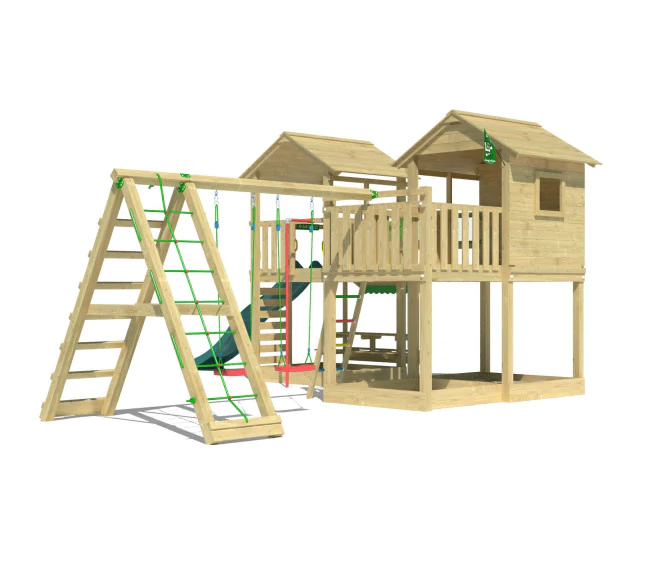 Jungle Botan | Wooden climbing frame with swings & climbing net Jungle Botan | Wooden climbing frame with swings & climbing net