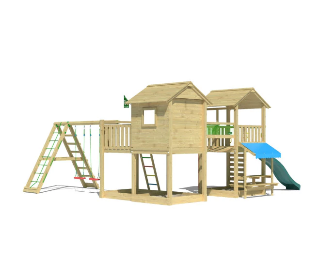 Jungle Botan | Wooden climbing frame with swings & climbing net Jungle Botan | Wooden climbing frame with swings & climbing net