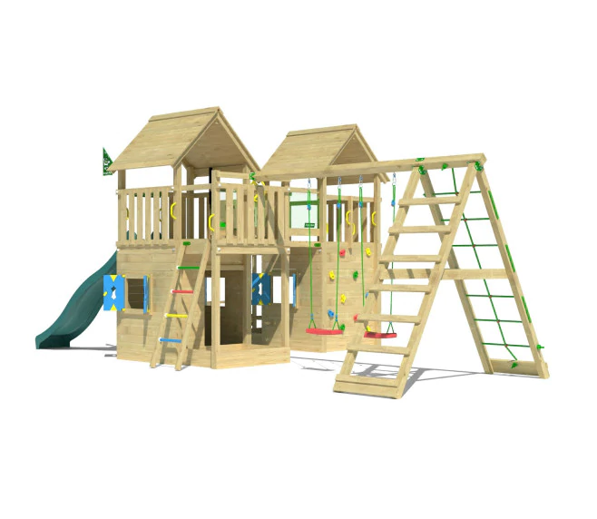 Jungle Titan | Tower playhouse with swings & climbing net Jungle Titan | Tower playhouse with swings & climbing net