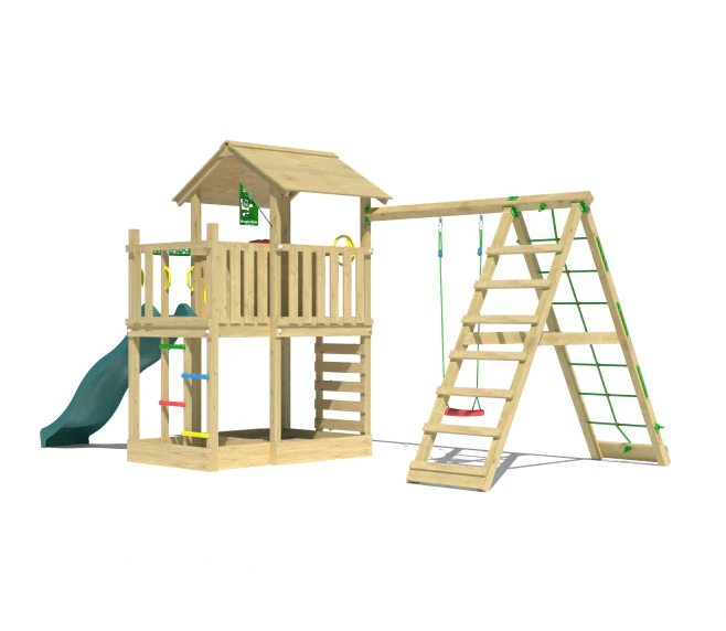 Jungle Chateau | Wooden climbing frame with swing & climbing net Jungle Chateau | Wooden climbing frame with swing & climbing net