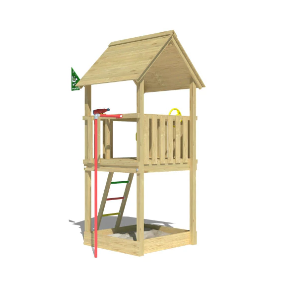 Jungle Club | Wooden climbing frame with fireman's pole Jungle Club | Wooden climbing frame with fireman's pole