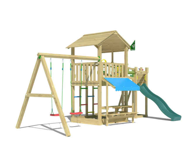 Jungle Cascade | Wooden climbing frame with double swing Jungle Cascade | Wooden climbing frame with double swing