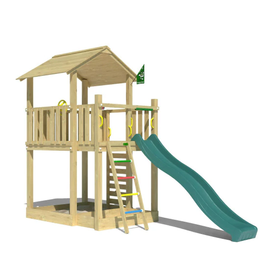 Jungle Chalet | Wooden climbing frame with slide Jungle Chalet | Wooden climbing frame with slide