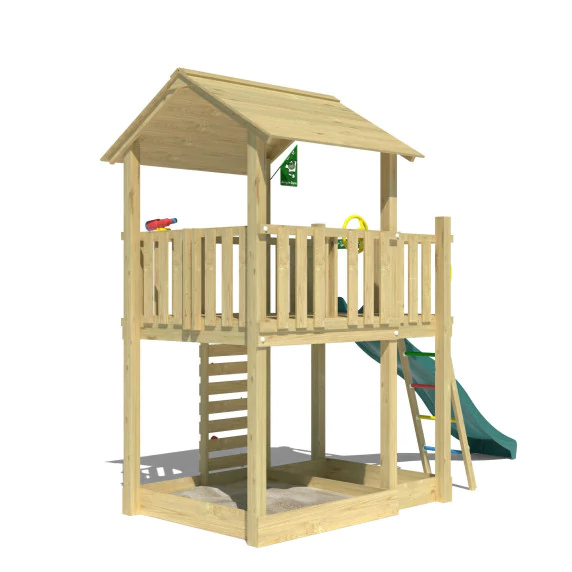 Jungle Chalet | Wooden climbing frame with slide Jungle Chalet | Wooden climbing frame with slide