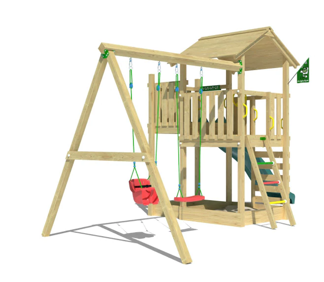 Jungle Arbour | Wooden climbing frame with double swing Jungle Arbour | Wooden climbing frame with double swing