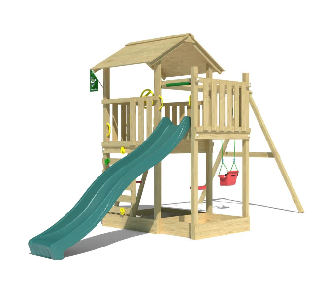 Jungle Arbour | Wooden climbing frame with double swing Jungle Arbour | Wooden climbing frame with double swing