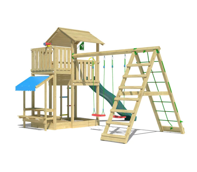Jungle Veranda | Wooden climbing frame with swings & climbing net Jungle Veranda | Wooden climbing frame with swings & climbing net