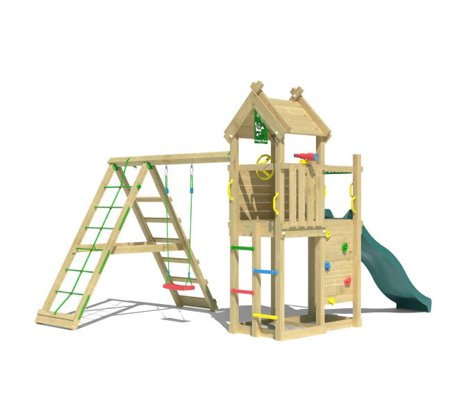 Jungle Quest | Wooden climbing frame with swing & climbing net Jungle Quest | Wooden climbing frame with swing & climbing net