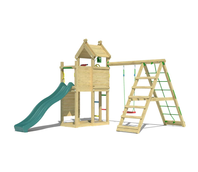 Jungle Quest | Wooden climbing frame with swing & climbing net Jungle Quest | Wooden climbing frame with swing & climbing net