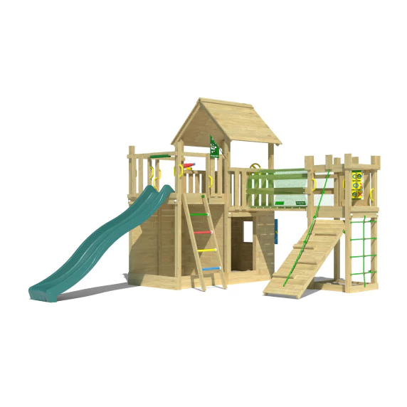 Jungle Olympus | Wooden climbing frame with slide Jungle Olympus | Wooden climbing frame with slide