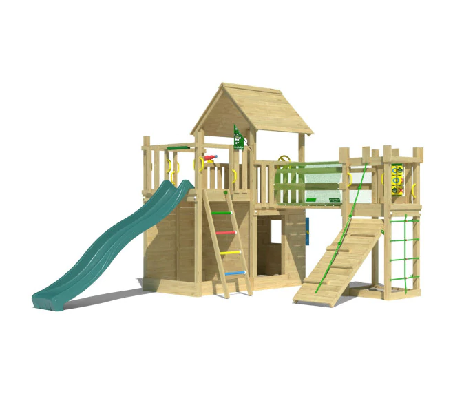 Jungle Olympus | Wooden climbing frame with slide Jungle Olympus | Wooden climbing frame with slide