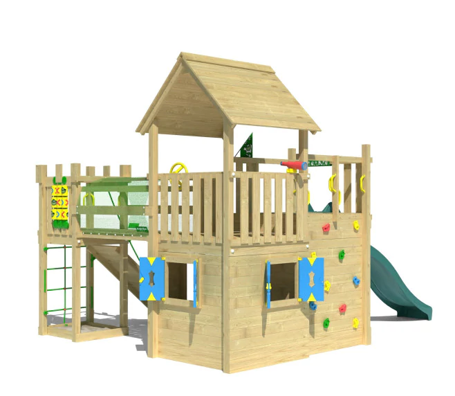 Jungle Olympus | Wooden climbing frame with slide Jungle Olympus | Wooden climbing frame with slide