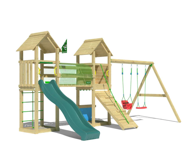 Jungle Darwin | Wooden climbing frame with double swing Jungle Darwin | Wooden climbing frame with double swing