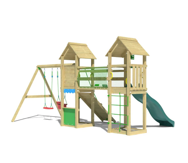 Jungle Darwin | Wooden climbing frame with double swing Jungle Darwin | Wooden climbing frame with double swing