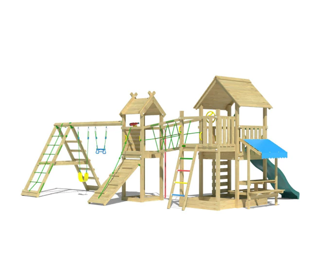 Jungle Pavillon | Wooden climbing frame with swings & climbing net Jungle Pavillon | Wooden climbing frame with swings & climbing net